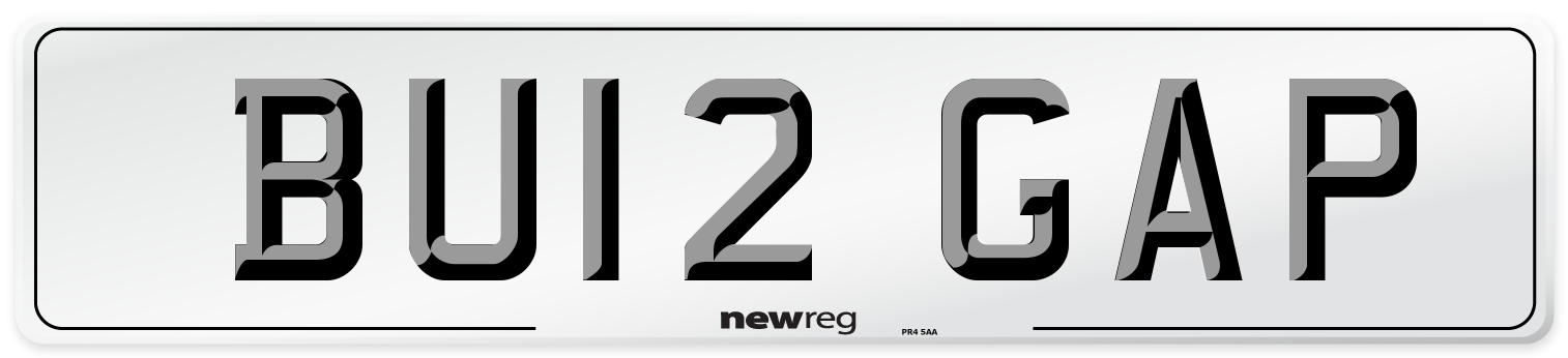 BU12 GAP Number Plate from New Reg